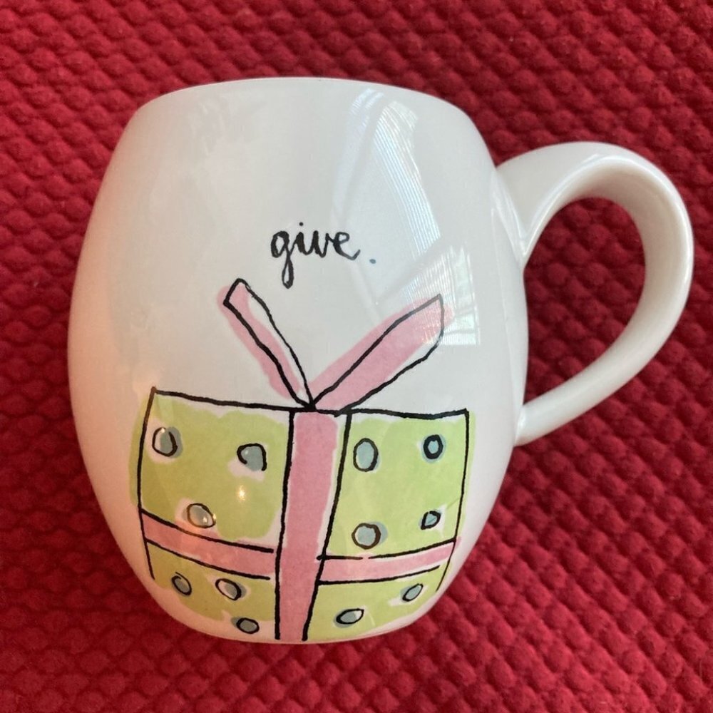RAE DUNN Designed for Magenta GIVE front Joy to the World back  Mug